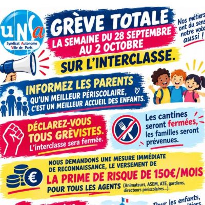 DASCO Animation : grève totale la semaine du 28 septembre au 2 octobre !